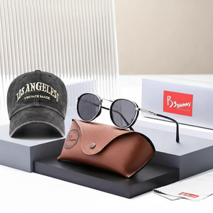 Retisca - Polarized Retro Sunglasses & Vintage Baseball Cap Bundle - Unisex